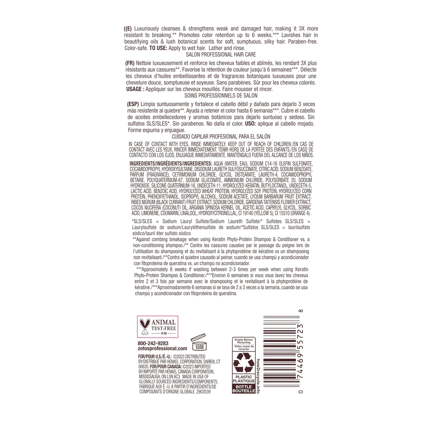 Light Gray Bain de Terre Keratin Phyto-Protein Color Protect Strengthening Shampoo, Color-Safe Strengthening for Weak & Damaged Hair, Sulfate-Free, Paraben-Free, 13.5 Fl Oz