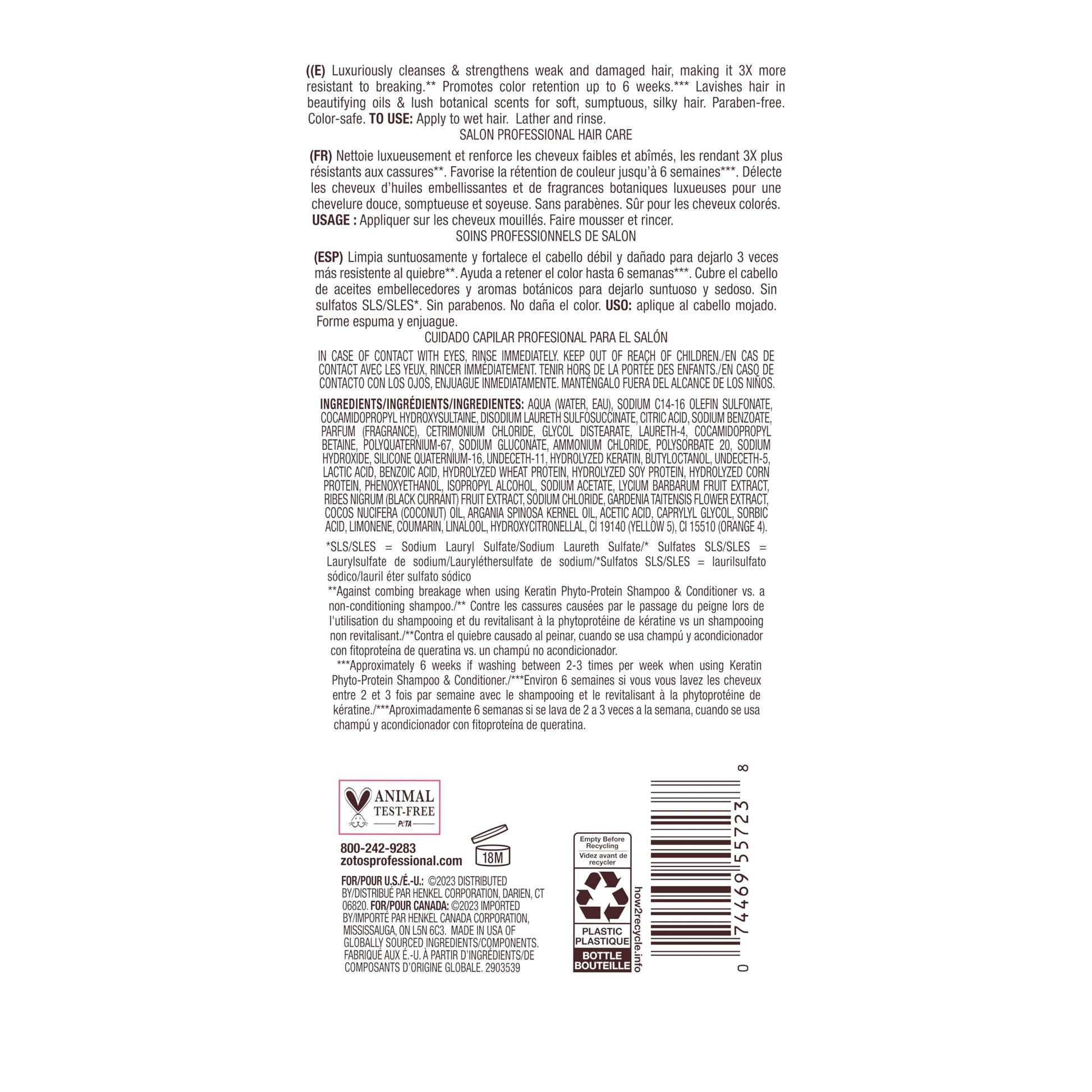 Light Gray Bain de Terre Keratin Phyto-Protein Color Protect Strengthening Shampoo, Color-Safe Strengthening for Weak & Damaged Hair, Sulfate-Free, Paraben-Free, 13.5 Fl Oz