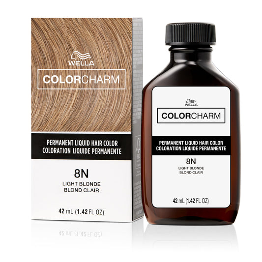 White Smoke COLORCHARM Permanent Liquid Hair Color | 8N Light Blonde | Up to 100% Gray Coverage | 1.42 Fl Oz