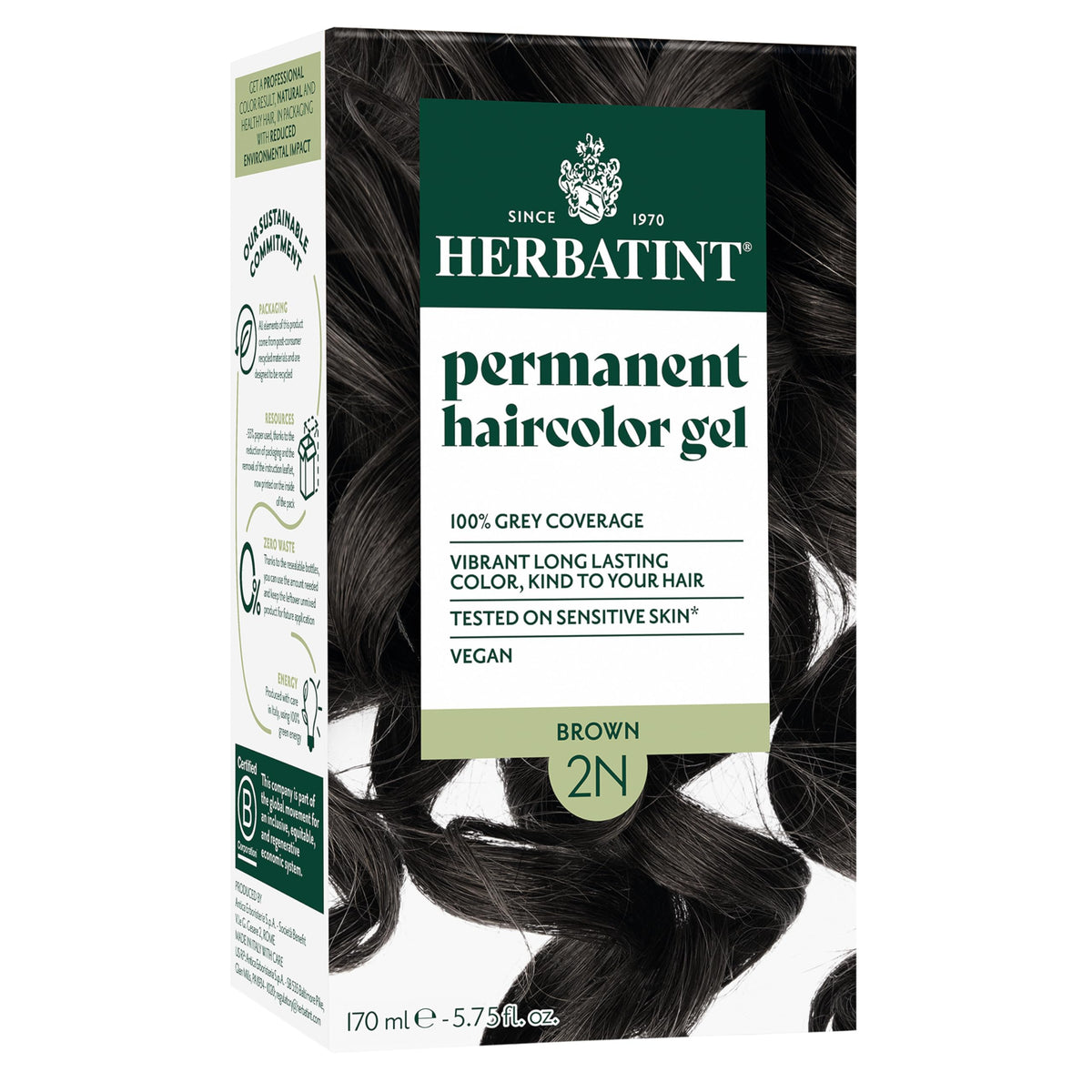 White Smoke Herbatint 2N Brown Permanent Hair Dye, Women's Hair Color