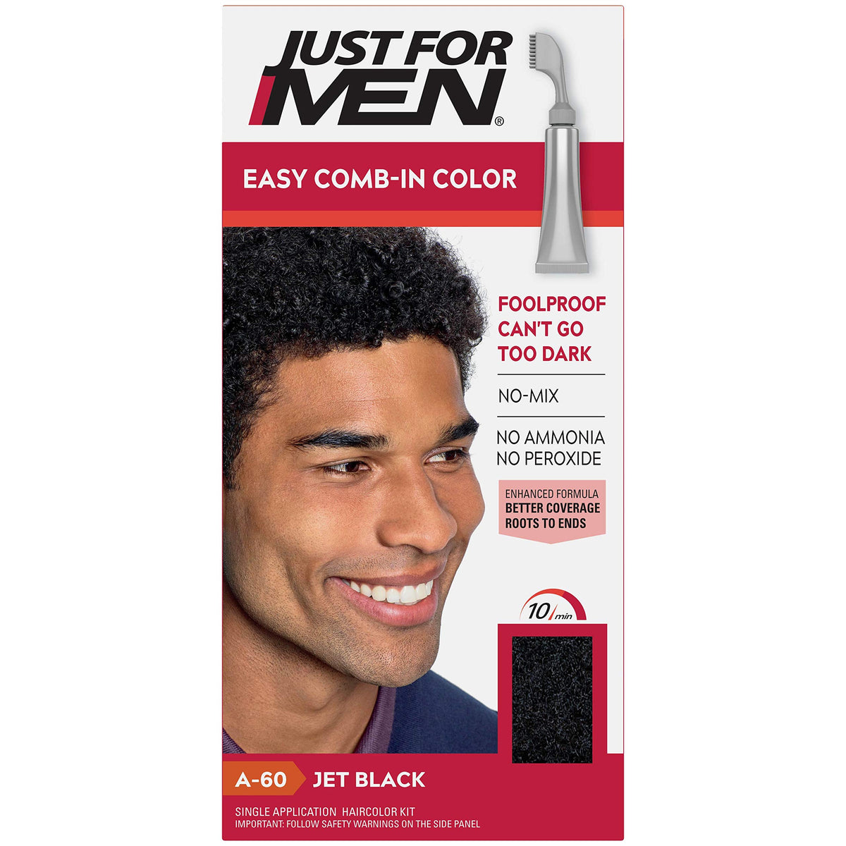 Misty Rose Just for Men Autostop Color #A-60 Jet Black (6 Pack)