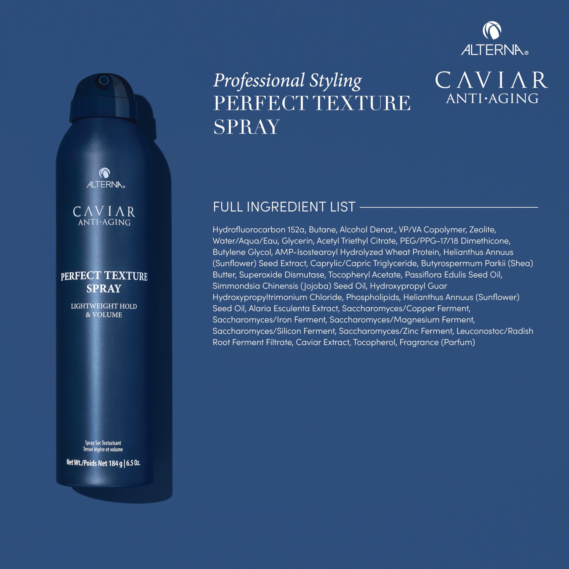 Dark Slate Blue Alterna Caviar Professional Styling Perfect Texture Spray, 6.5 Ounce (Pack of 1)