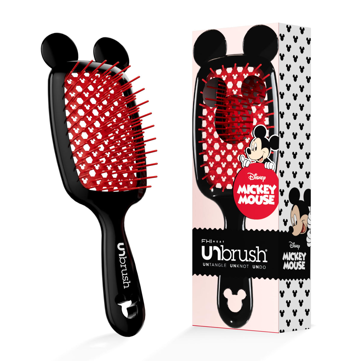 White Smoke FHI Heat UNbrush Detangling Hairbrush Disney Collection - Mickey or Minnie