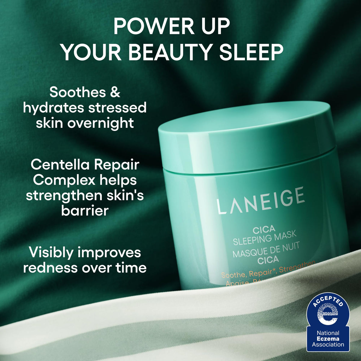 Black LANEIGE Cica Sleeping Mask | Overnight Korean Face Mask