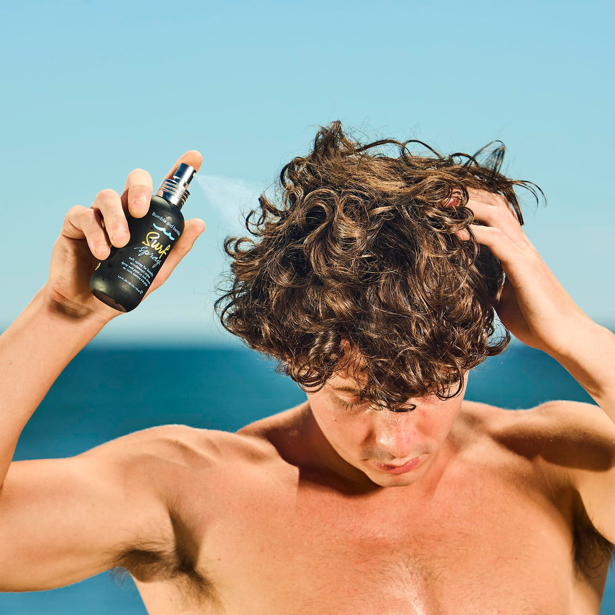 Light Blue Bumble and bumble. Surf Sea Salt Spray | Volumizing | Air Dry Hair | Adds Tousled Beachy Texture + Matte Finish | For Fine to Medium Wavy, Straight Hair Types