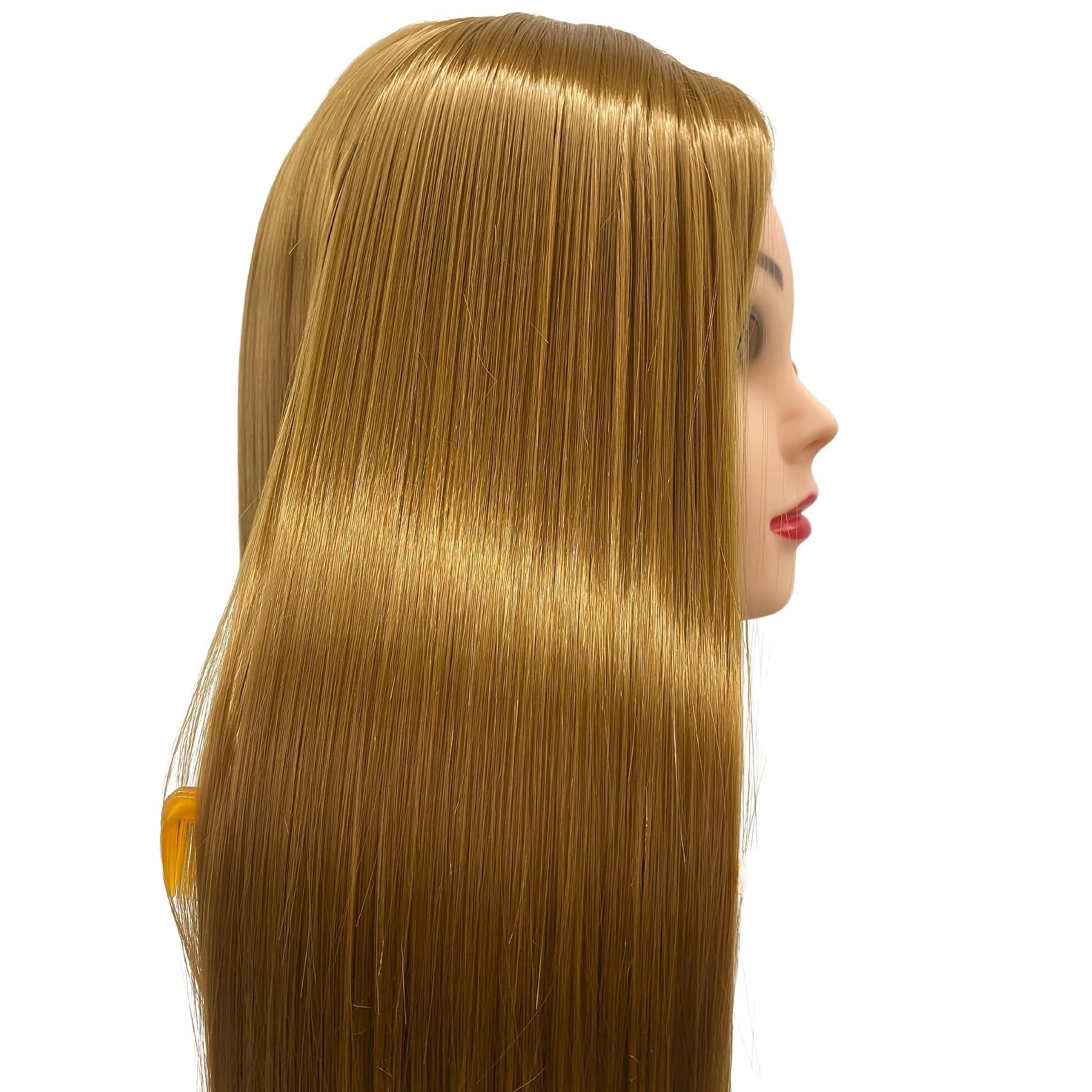 White Smoke 26"-28" Light Auburn Hair Mannequin Head Practicing Braiding, Cosmetology Mannequin Head with Hair for Styling, Training Doll Head for Group Practice Braids Skills and Have Fun