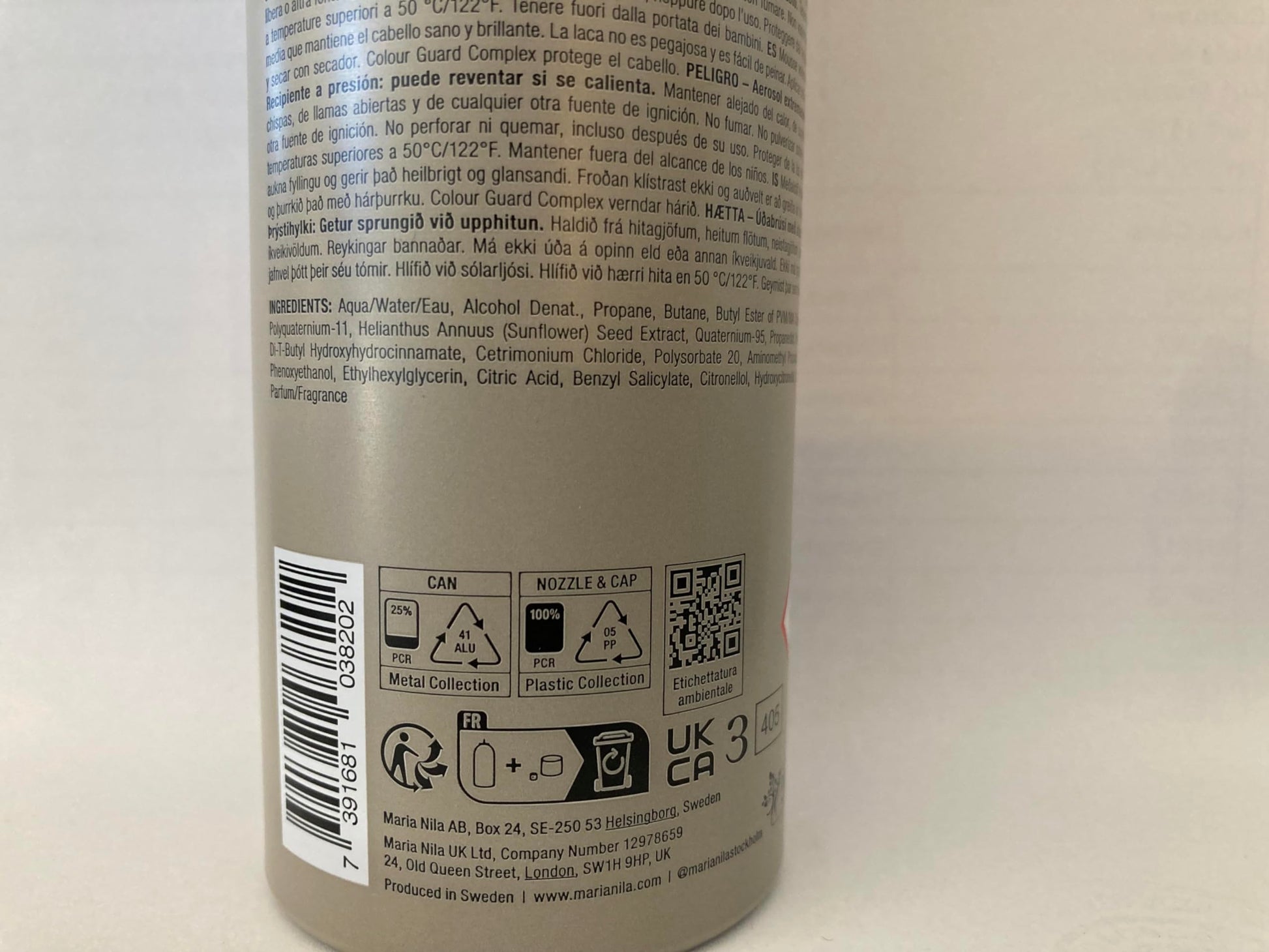 Gray Maria Nila Styling Mousse, Hold 4/5, Gives Volume & Reduces Static Hair, Antioxidant Preserves Hair Color, 100% Vegan & Sulfate/Paraben free, 10.1 Fl Oz