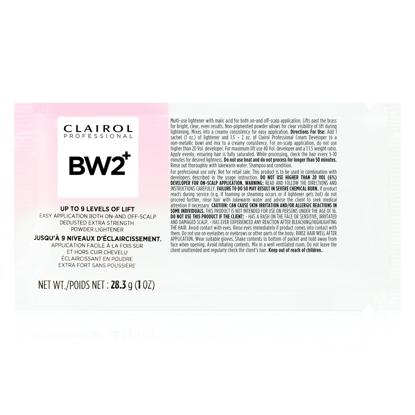 White Smoke Clairol Professional BW2+ Dedusted Extra Strength Powder Lightener for Hair Highlights, 1 oz.