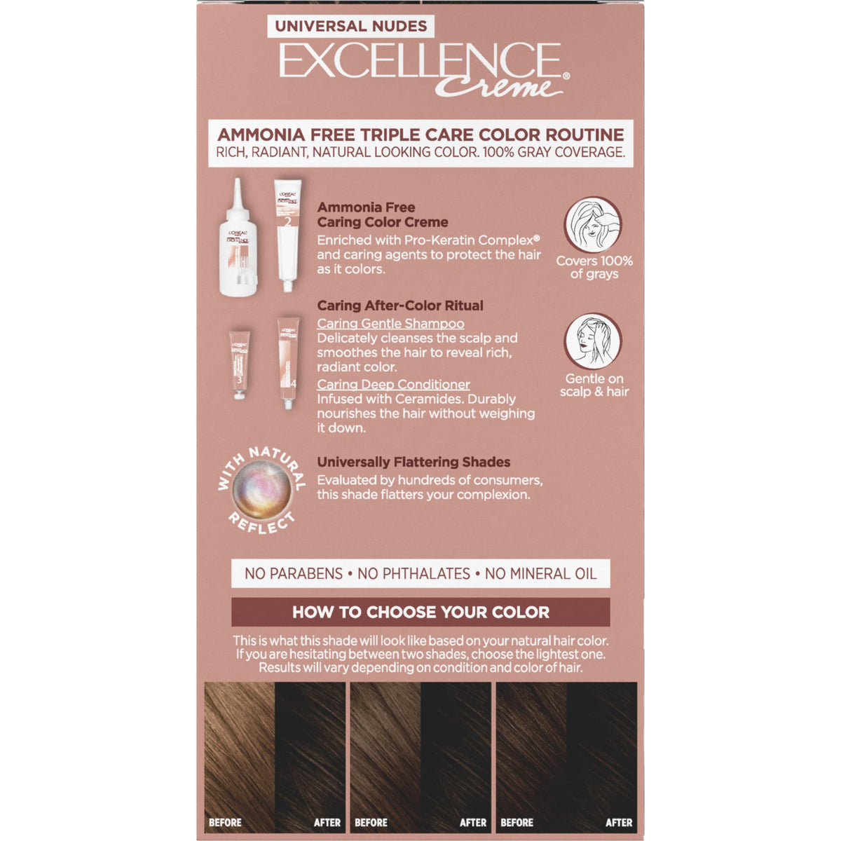 Rosy Brown L’Oreal Paris Excellence Universal Nudes Hair Color, 2N Natural Soft Black