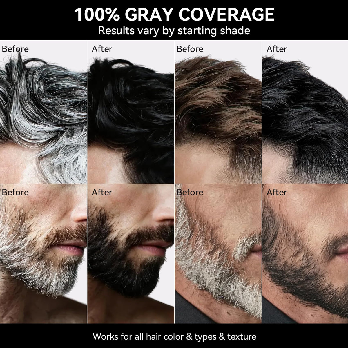 Black Limer Black Hair Dye Shampoo for Stubborn Gray Hair, 3 in 1 Color Shampoo