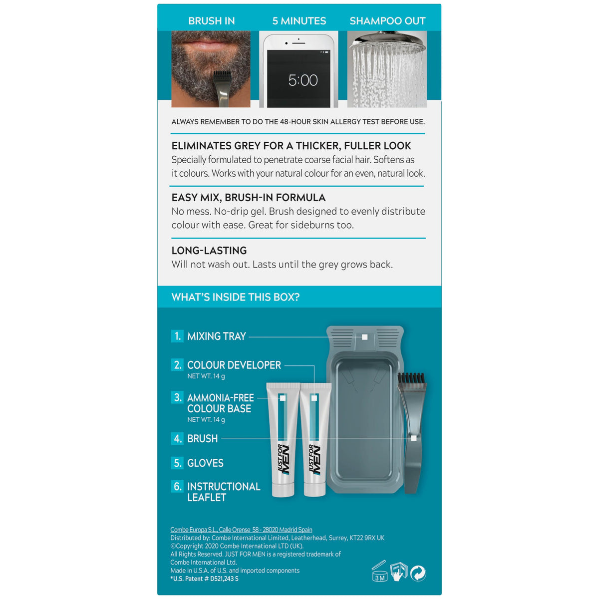 Dark Cyan Just For Men M40 Hair Color Medium Dark Brown 28.4G