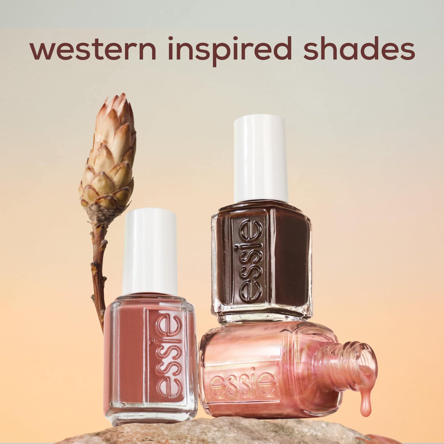 Light Gray essie Nail Polish, Salon-Quality Brown Nail Polish, Boho Rodeo, Vegan, Sepia Retreat, 0.46 fl oz