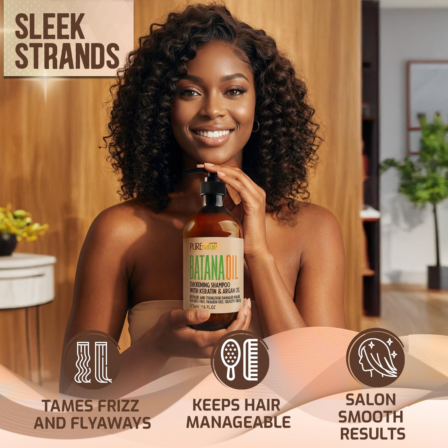 Chocolate Batana Oil Shampoo - Sulfate Free Thickening Formula - Paraben Free Volumizing Shampoo for Thinning, Fine Hair - Professional Volume Boosting Salon Care for Women and Men with Thin Hair - 16 Fl Oz