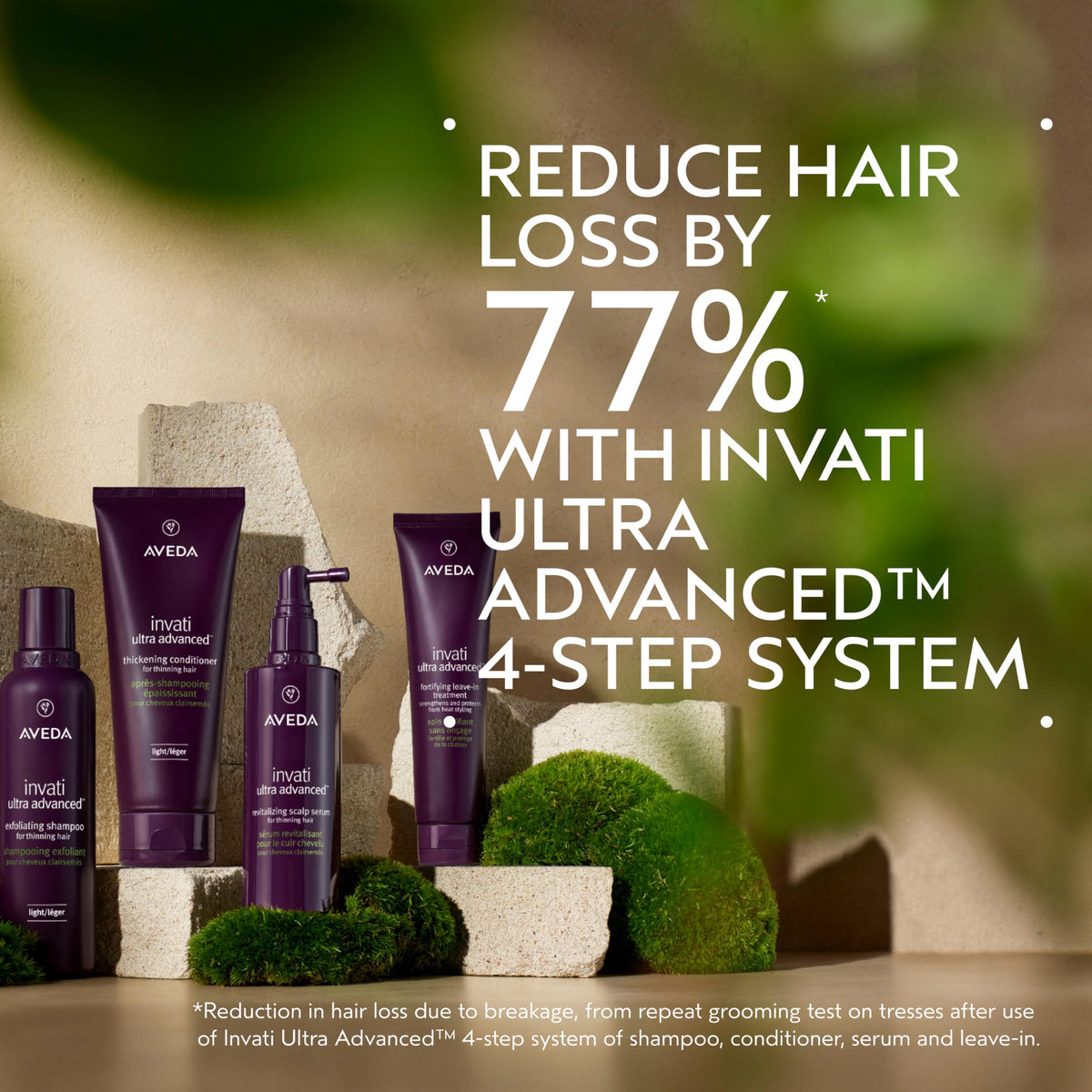 Dark Olive Green Aveda Invati Ultra Advanced Light 4-Step System | Exfoliating Shampoo, Thickening Conditioner, Revitalizing Scalp Serum, Fortifying Leave-In Treatment | Reduces Hair Loss by 77%*