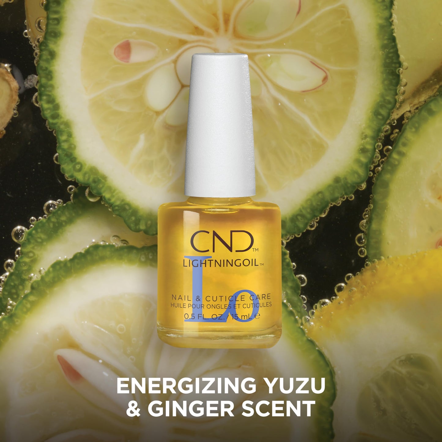 Dark Khaki CND LIGHTNINGOIL, Lightning-fast absorption & hydration, nail & cuticle care, 0.5 fl oz