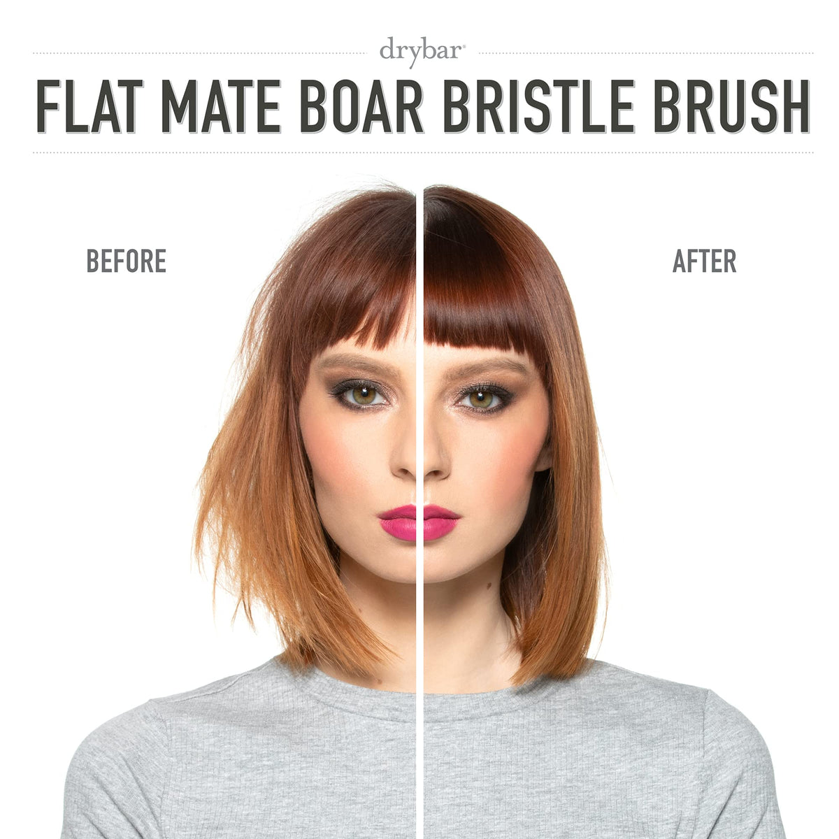 White Smoke Drybar Flat Mate Boar Bristle Brush, Dark Grey