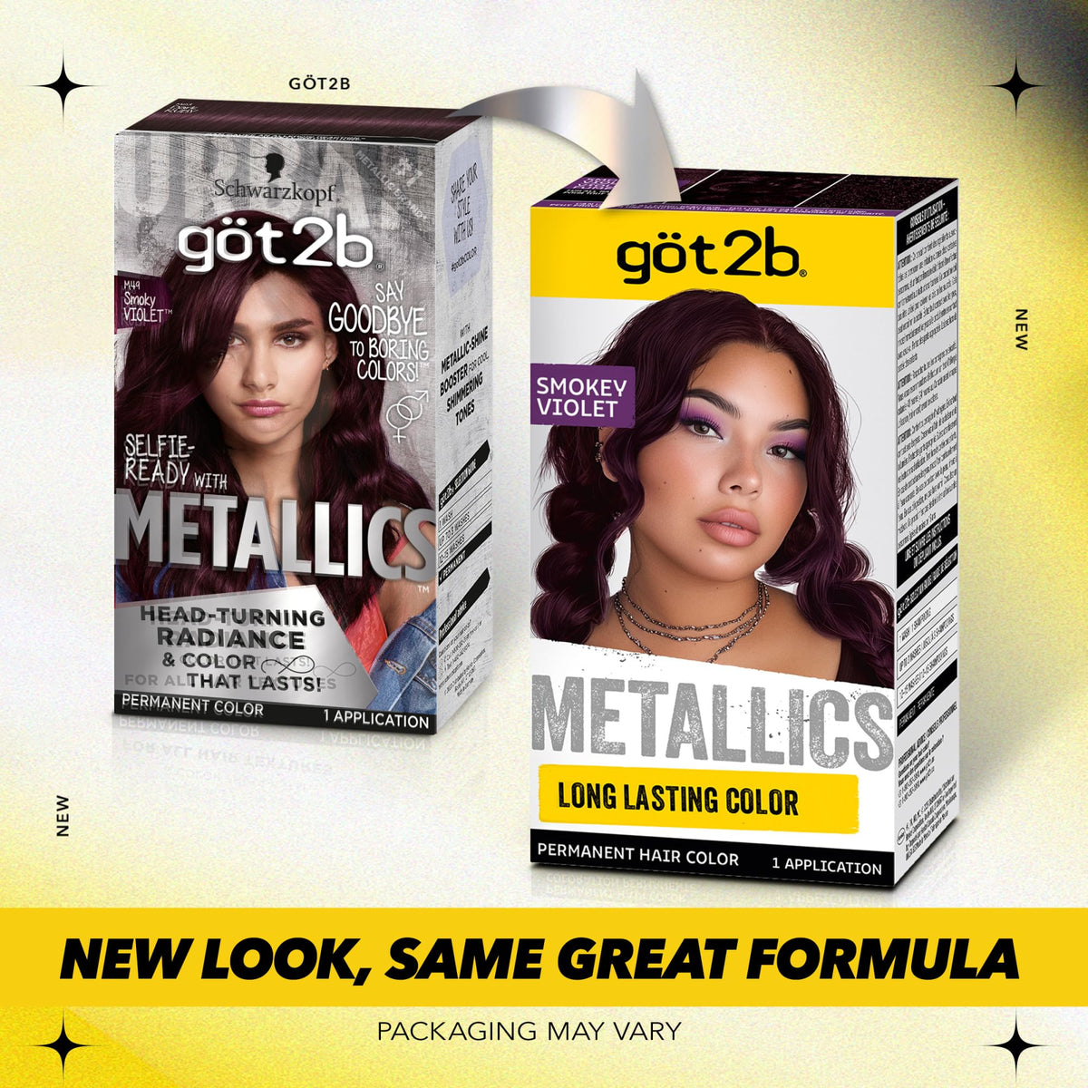 Seashell got2b Metallics Permanent Hair Color, M49 Smoky Violet, 1 Count