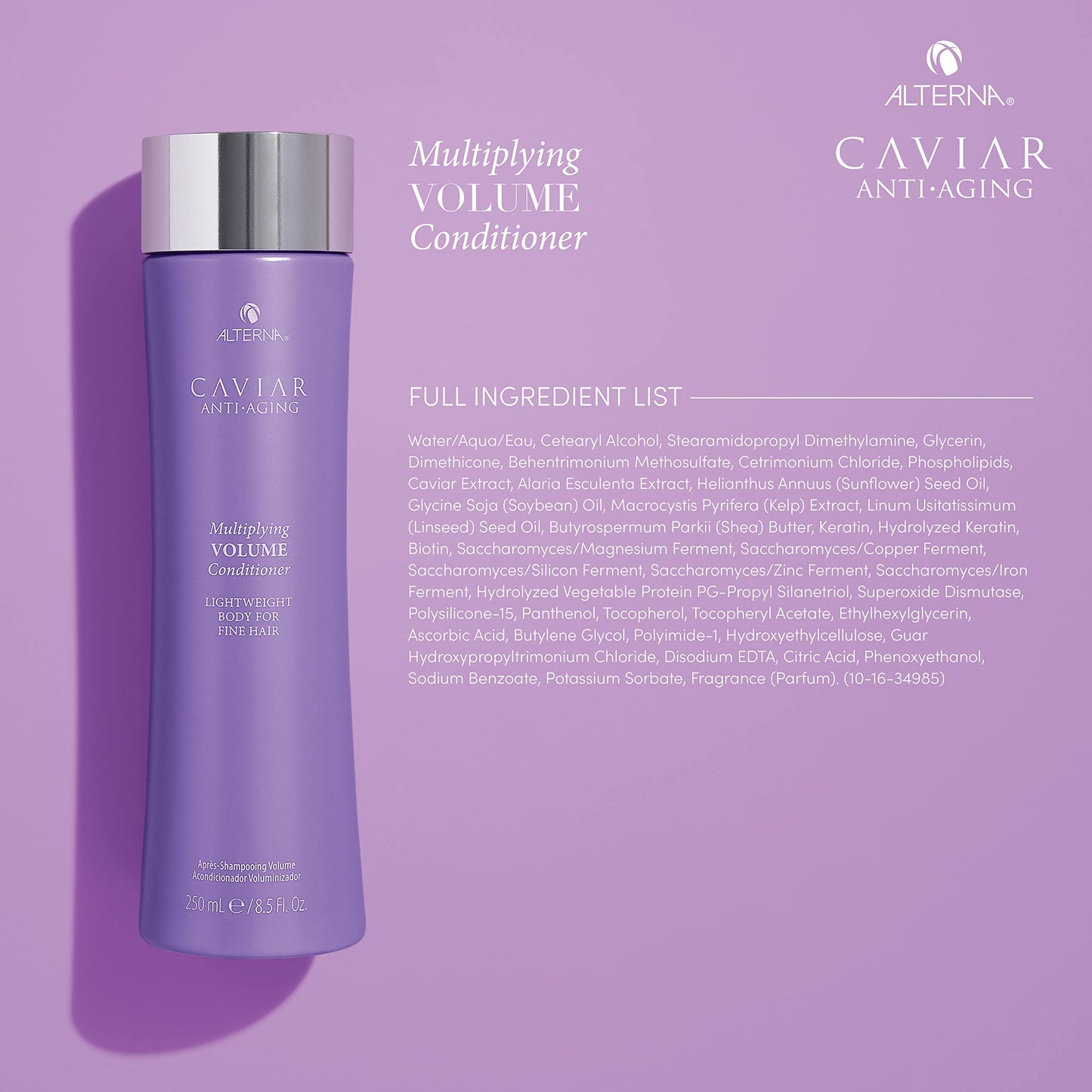 Dark Gray Alterna Haircare CAVIAR Anti-Aging Multiplying Volume Shampoo and Conditioner 16.5 oz | For Fine, Thin Hair | Create Instant Volume and Thickness | Sulfate Free