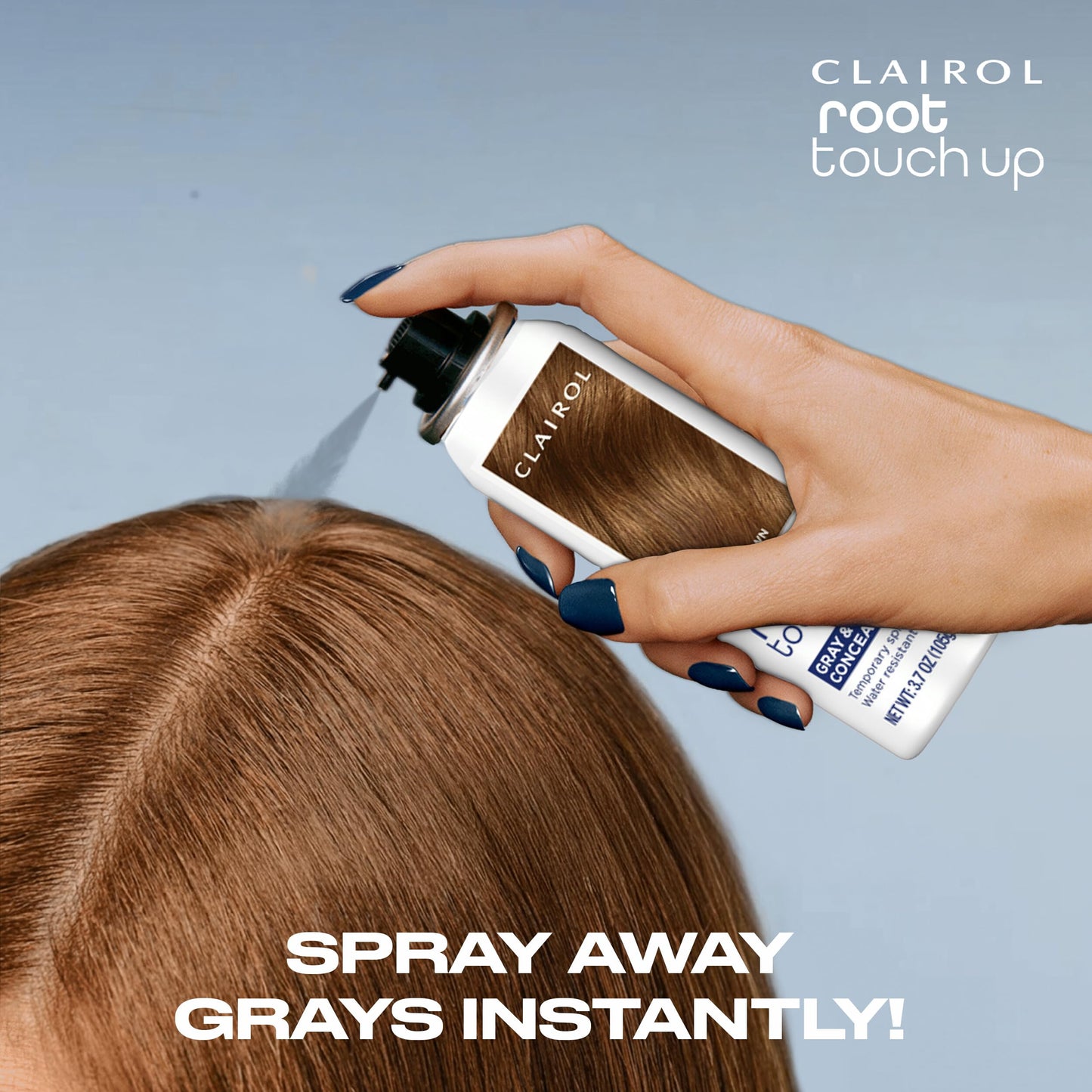 Gray Clairol Root Touch-Up Temporary Hair Coloring Spray, Light Brown Hair Color | Instant Natural-Looking Gray Root Coverage | Ammonia Free | Lightweight Formula | Pack of 1
