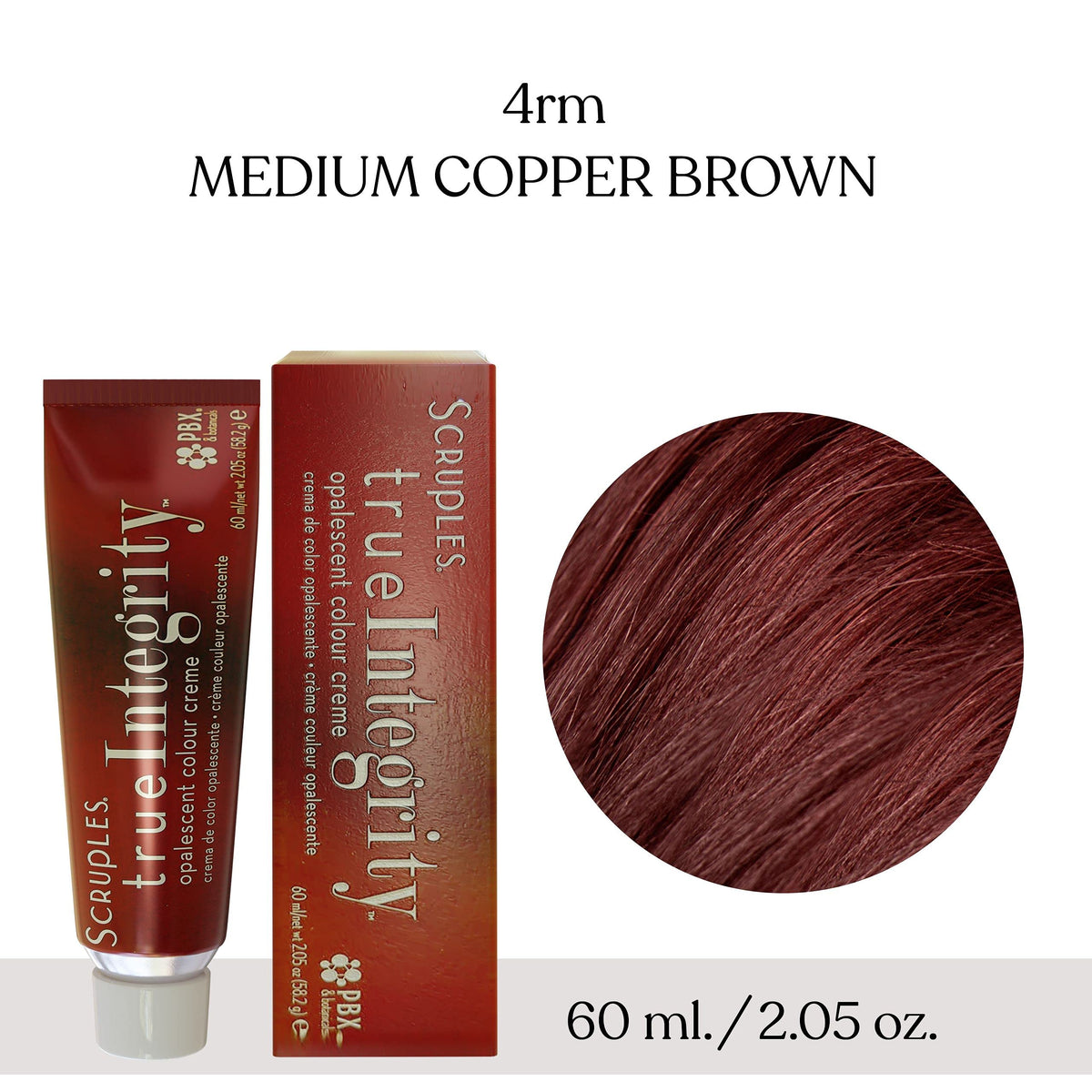 White Smoke Scruples True Integrity Hair Color, 4rm Medium Red Mahogany Brown, 2.05 Ounce
