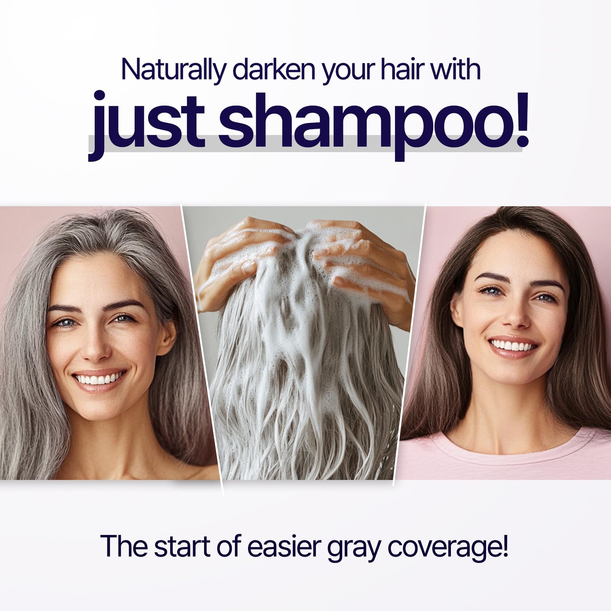 White Smoke SMIB Lactobio Hair Dye Shampoo | Gradual Gray Reduction with Probiotics | Natural Hair Darkening in 3-5 Minutes | Gentle Korean Formula for Daily Use (6.76 fl oz) (Natural Black)