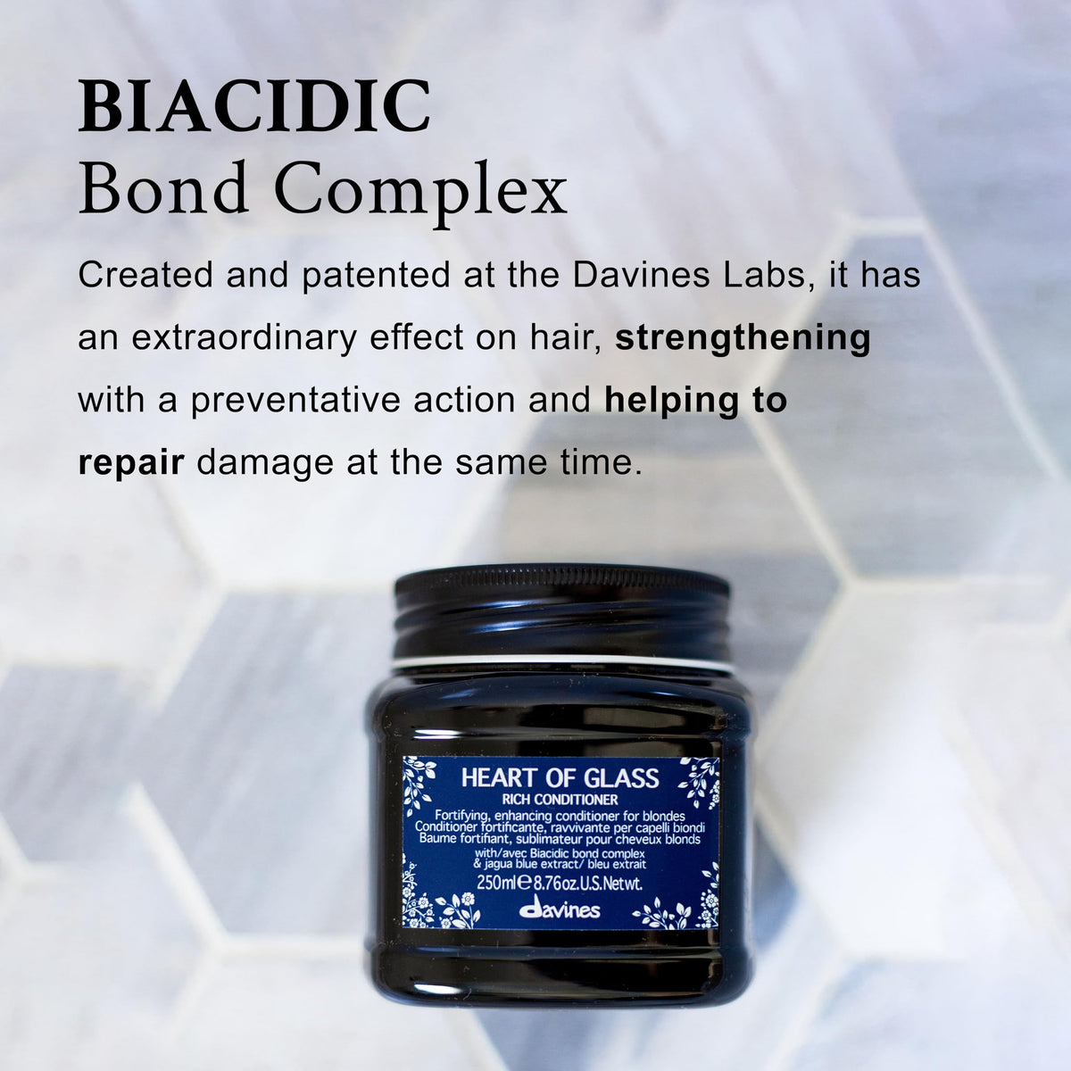 Lavender Davines Heart Of Glass Rich Conditioner, Blonde-Enhancing Care, Travel Size
