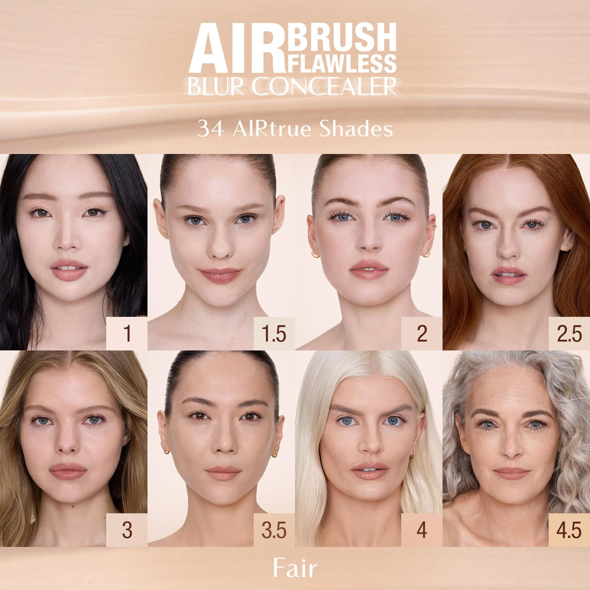 Wheat Charlotte Tilbury AIRbrush Flawless Blur Concealer - Longwear Concealer for Dark Circles, Blemishes, Redness & More - Hydrating, Crease-Proof & Full Coverage with a Natural Matte Finish