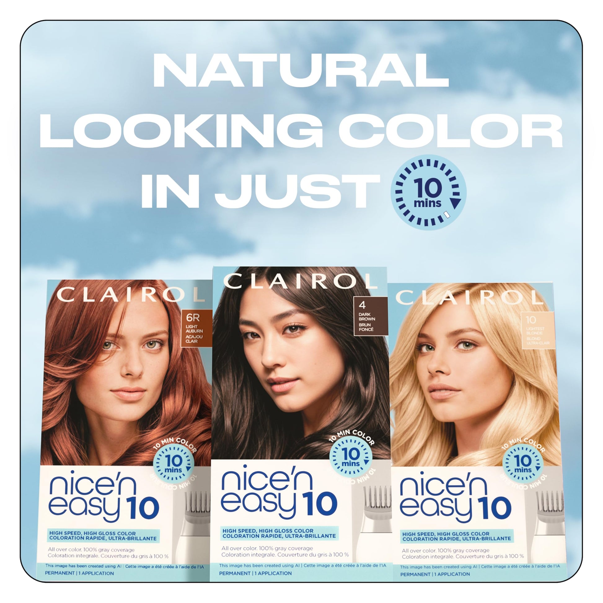 Lavender Clairol Nice'N Easy 10 Permanent Hair Dye, 7 Dark Blonde Hair Color, Pack of 1
