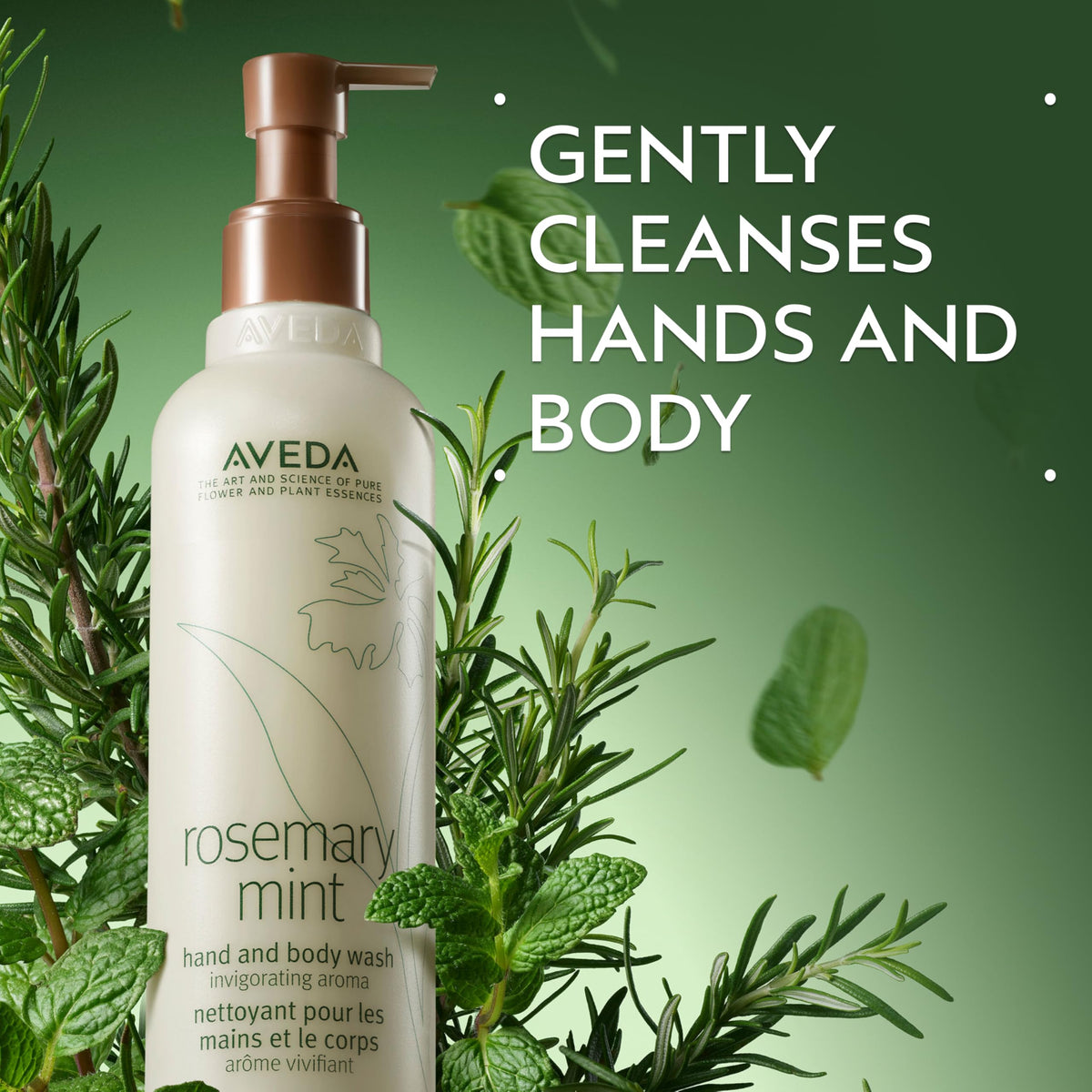 Dark Slate Gray AVEDA Rosemary Mint Hand & Body Wash | Liquid Hand Soap and Body Wash | with Invigorating Aroma of Certified Organic Peppermint & Rosemary, 8.5 Fl Oz