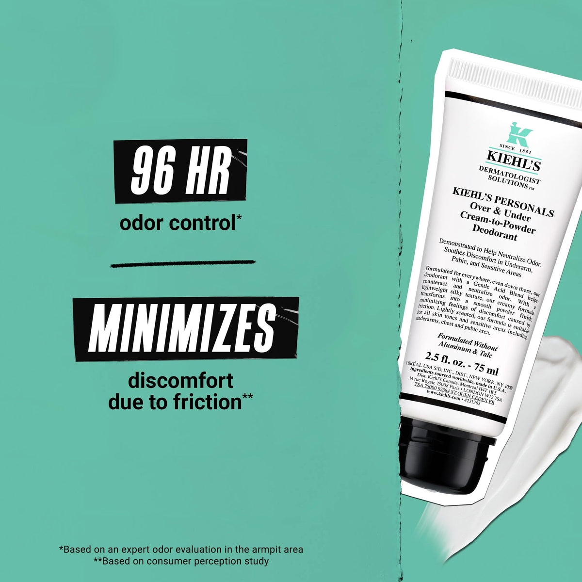 Medium Aquamarine Kiehl's - All Over Deodorant Treatment - Whole Body Deodorant - 75ml