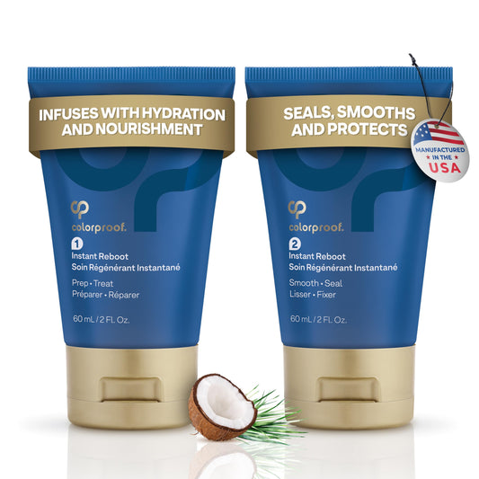 White Smoke Colorproof Instant Reboot Treatment Masque 2 Fl. Oz. (2 Pack) Hair Mask, Lightweight, 2-Step Hair Mask for Damaged Hair with Color Protection, Coconut & Lemongrass Scent