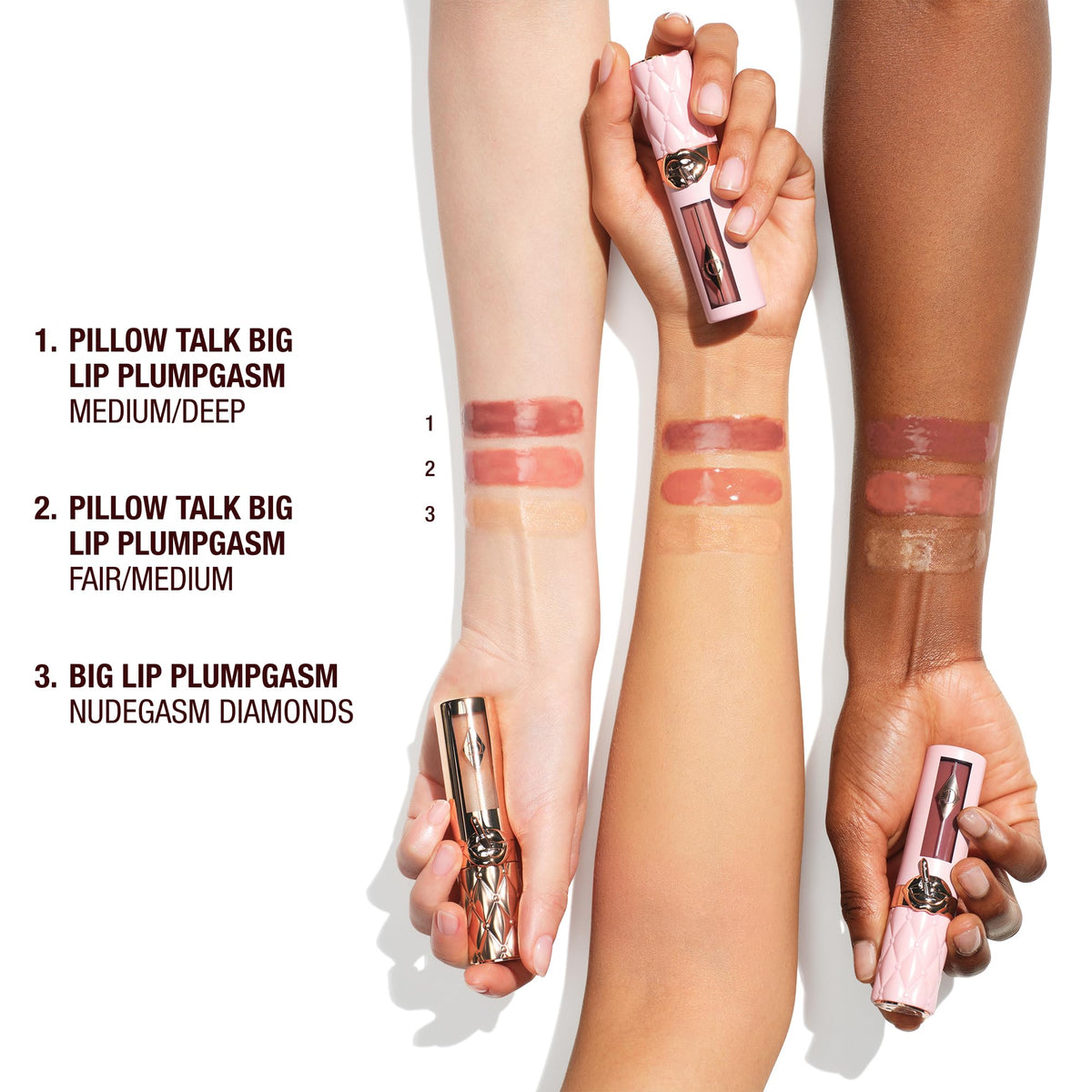 White Smoke Charlotte Tilbury Big Lip Plumpgasm Lip Gloss - Gift Set Essential - Hydrating Plumper with Hyaluronic Acid & Heat + Ice Technology - Perfect for Pairing with Makeup Favorites