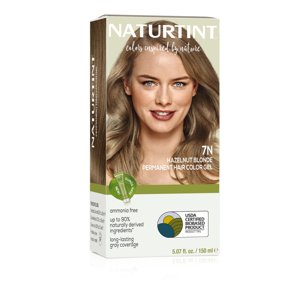 Seashell Naturtint 7N Hazelnut Blonde Permanent Hair Color (Pack of 1), Ammonia Free, Vegan, Cruelty Free, up to 100% Gray Coverage, Long Lasting Results (Packaging may vary)