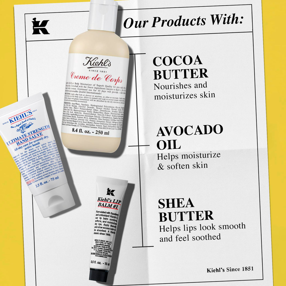 Lavender Kiehl's - Body Care Routine Gift Set - Moisturizing - 3pk