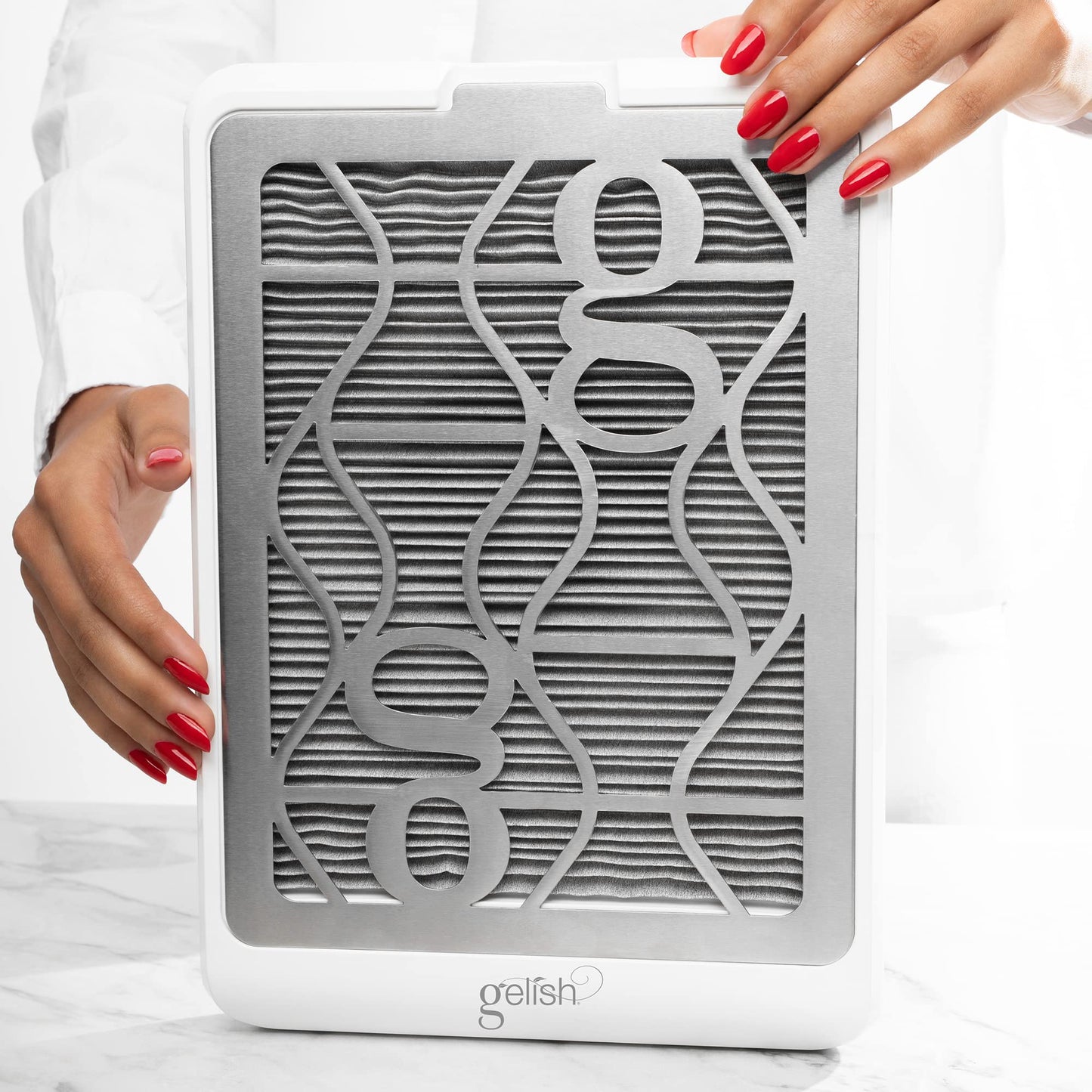 White Smoke Gelish Vortex Dust Collector - Nail Dust Collector, Nail Tech Essential, Portable, Powerful, Efficient, and Rechargeable System for Salon & Home Use.