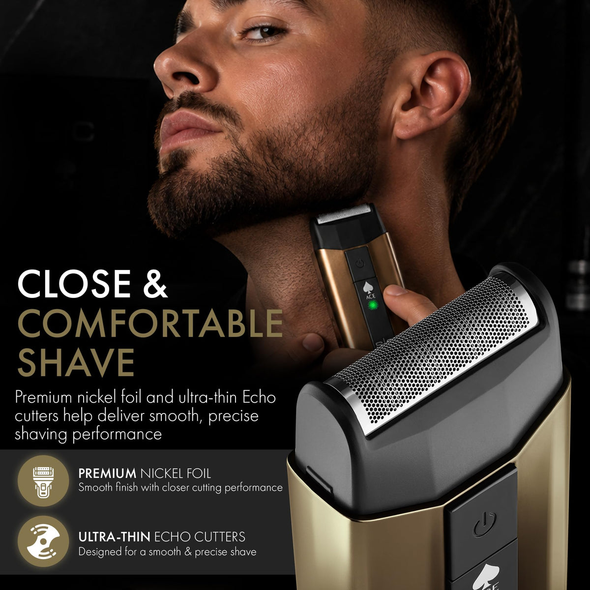 Black StyleCraft Ace Cordless Hair Clipper & Foil Shaver, Rotary Motor, USB-C