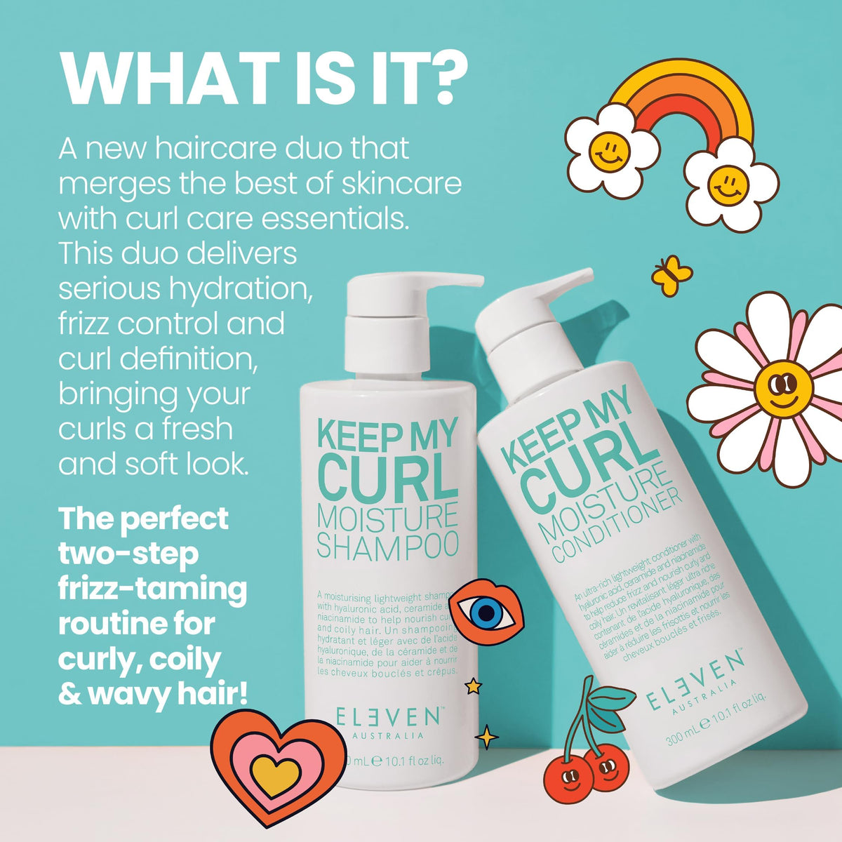Medium Aquamarine ELEVEN AUSTRALIA Keep My Curl Moisture Conditioner, Adds Shine - 10.1 Fl Oz
