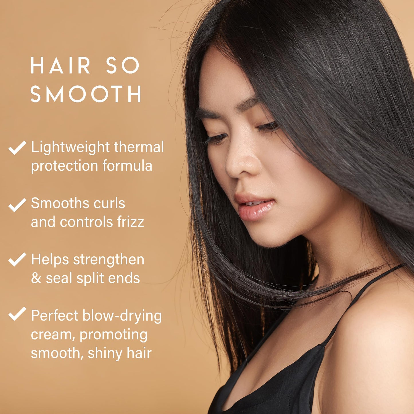 Tan ALURAM Coconut Water Smoothing Cream, Frizz-Free Shine for All Hair Types, 6 Fl Oz