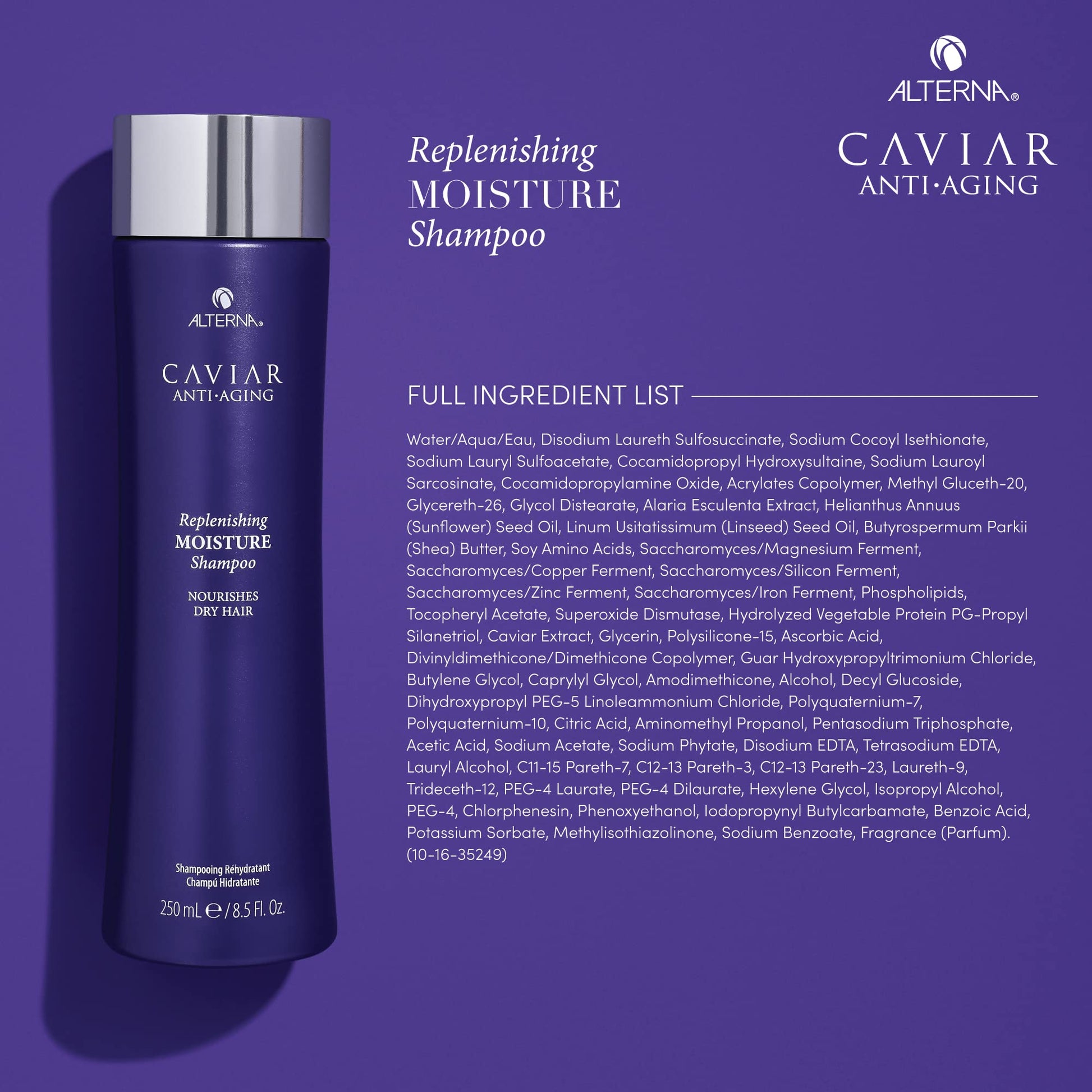 Dark Slate Blue Alterna Haircare CAVIAR Anti Aging Replenishing Moisture Shampoo, 8.5 Fl Oz (Pack of 1)