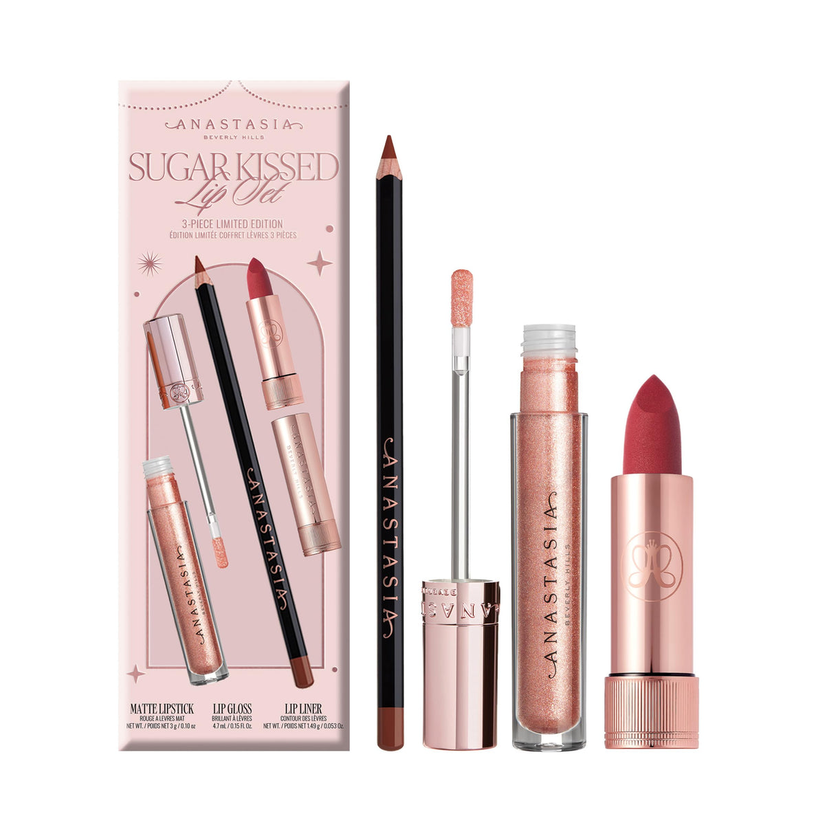 White Smoke Anastasia Beverly Hills - Sugar Kissed - Limited Edition 3-Piece Lip Set