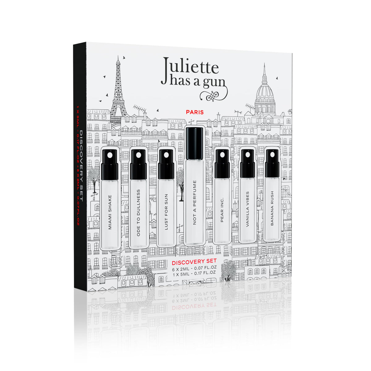 Light Gray Juliette Has a Gun Discovery Box – Luxury Fragrance Discovery Set Includes Banana Rush