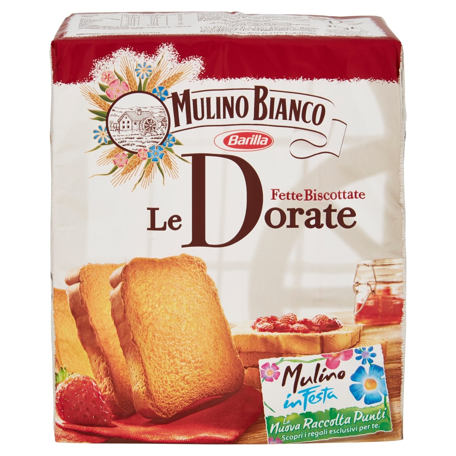Light Gray Mulino Bianco: " Le Dorate " Fette Biscottate 36 count - Golden Rusks. Italian Toast - 11.11 Oz (315g) Pack of 2