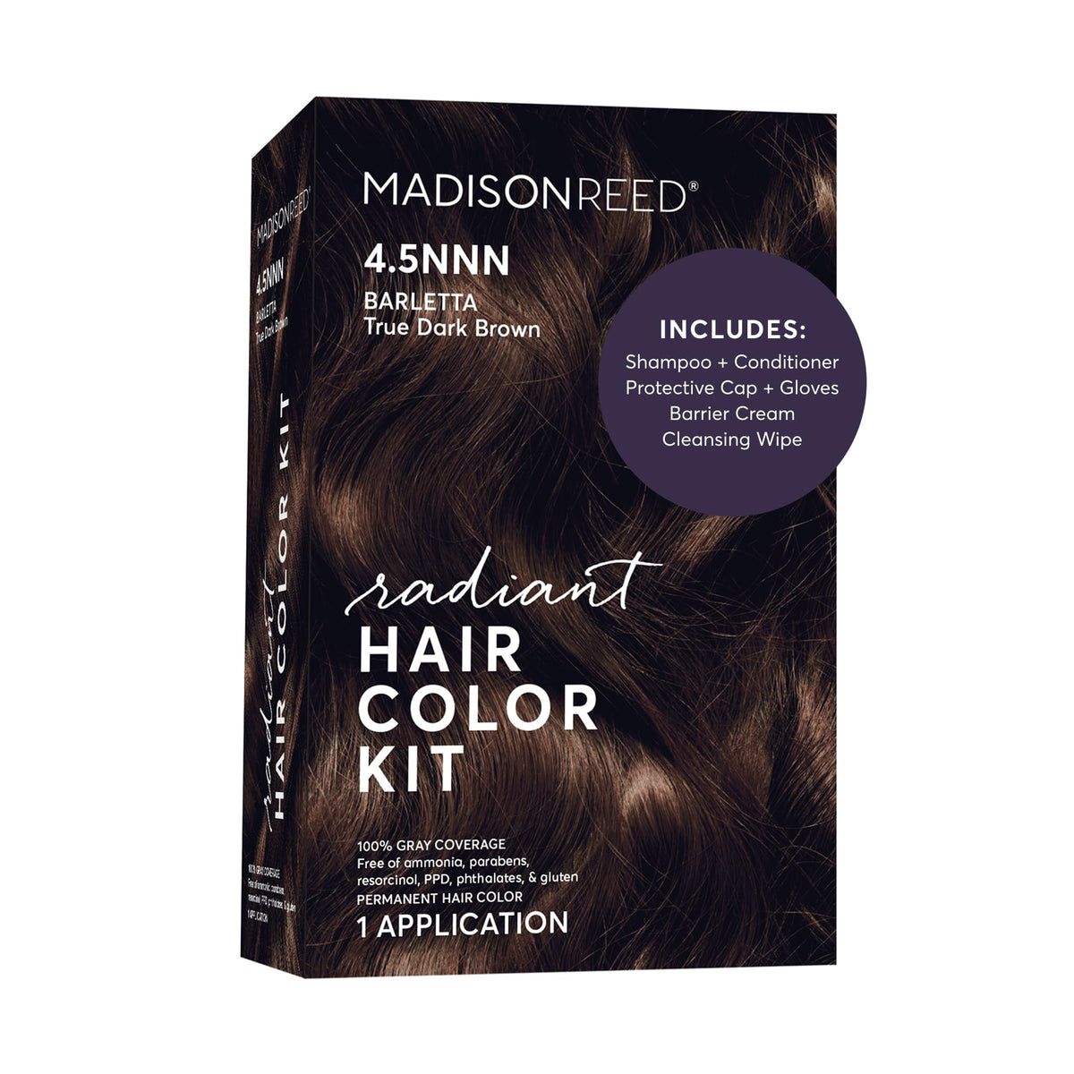 Black Madison Reed Radiant Hair Color Kit, 4.5NNN Darkest Brown, 1 Pack