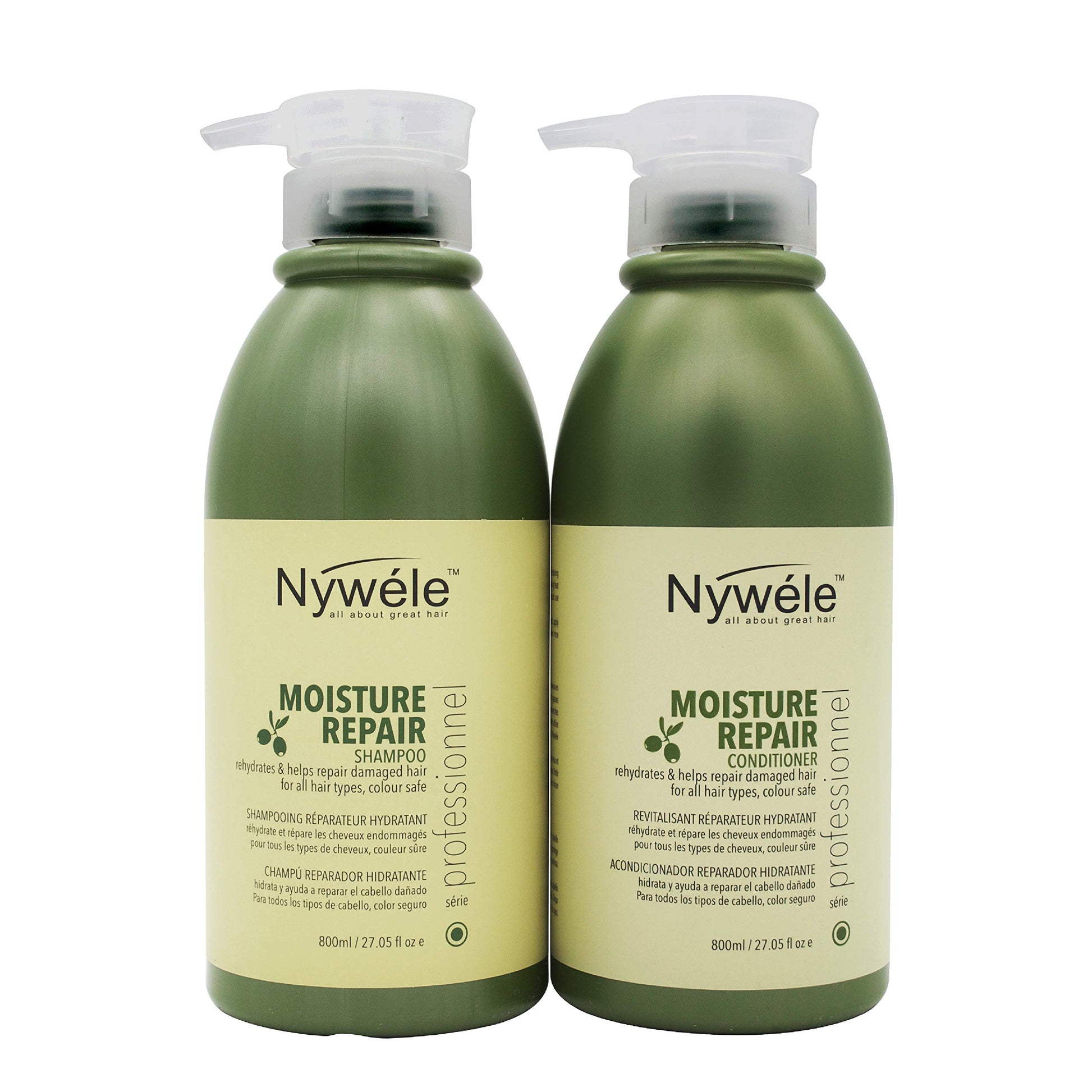 White Smoke Nywele Moisture Repair Shampoo and Conditioner SET - 27 oz (800ml) Each by Nywele