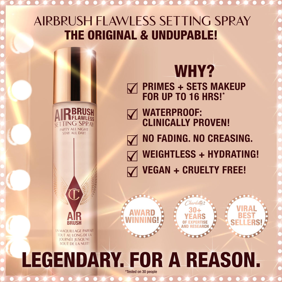 Wheat Charlotte Tilbury Holiday Kit - AIRbrush Flawless Setting Spray + AIRbrush Flawless Finish + Icon Baby Lip Duo - Hydrating Mist & Pressed Setting Powder Kit with Pink Lipstick Gloss Set