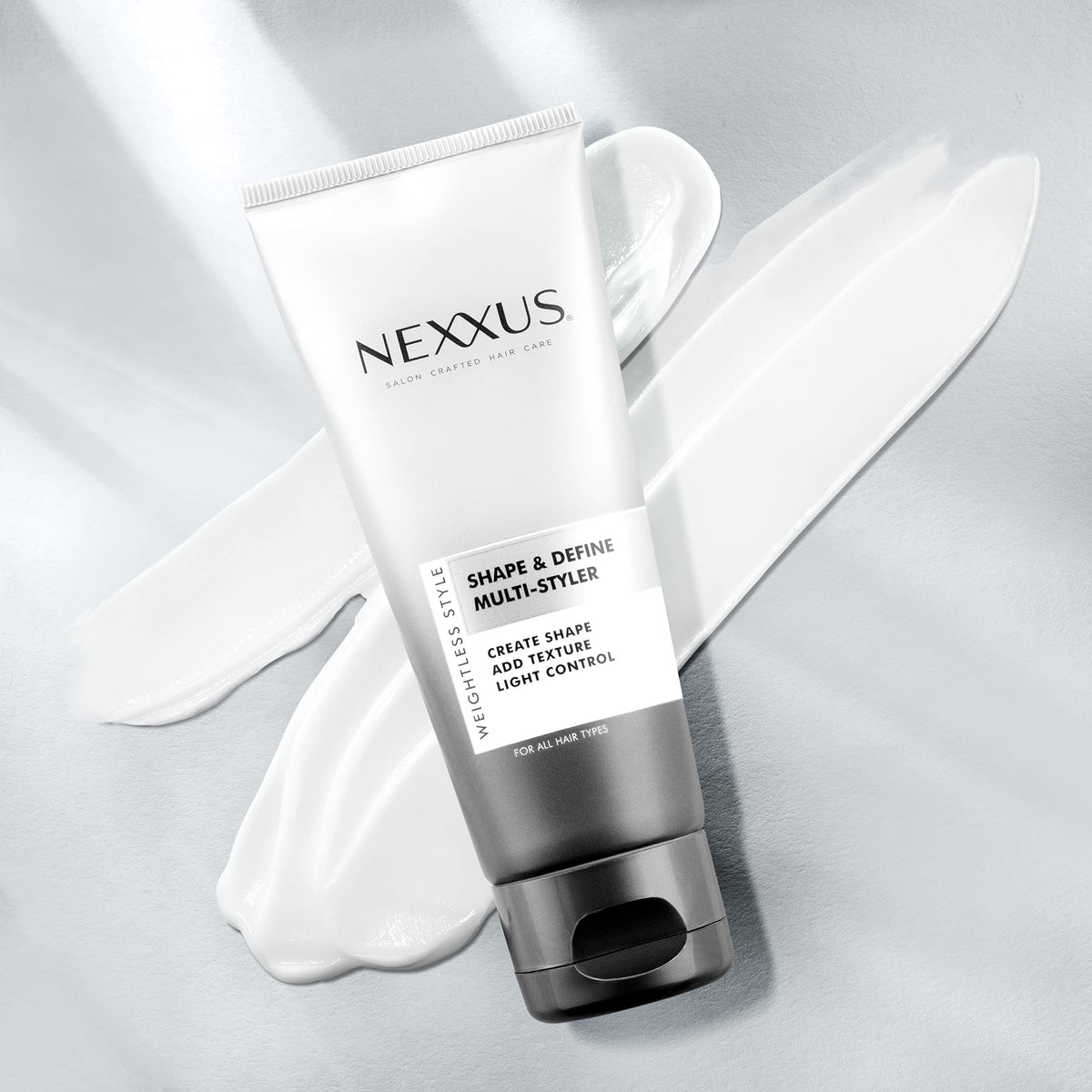 Light Gray Nexxus Shape and Define Multi-Styler For a Light Hold Weightless Styling Cream Shape, Define and Texture Hair Styling Cream 3.4 oz