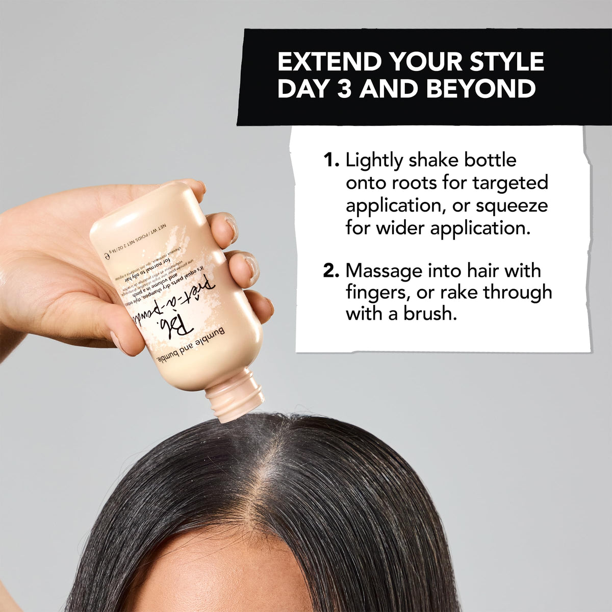 Gray Bumble and bumble. Prêt-à-powder Dry Shampoo Powder | Adds Volume, Texture + Absorbs Oil | Non-Aerosol | For All Wavy + Straight Hair Types