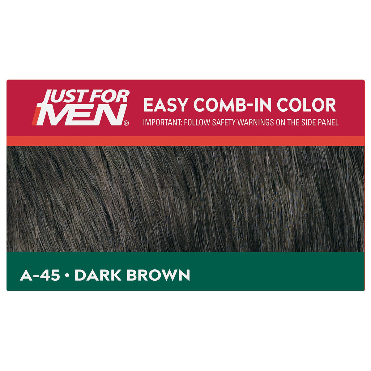 Dark Slate Gray Just For Men Easy Comb-In Color #A-45 Dark Brown (Pack of 2)