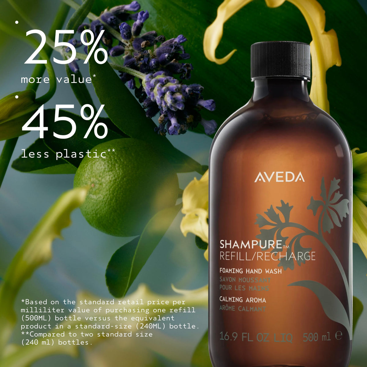 Black Aveda Shampure Foaming Hand Wash | Gentle Refillable Foaming Hand Cleanser With Signature Calming Aroma | With Plant Derived Glycerin | 94% Naturally Derived*, 16.9 Fl Oz