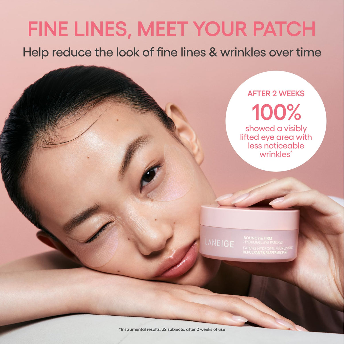Light Pink LANEIGE Bouncy & Firm Hydrogel Eye Patches